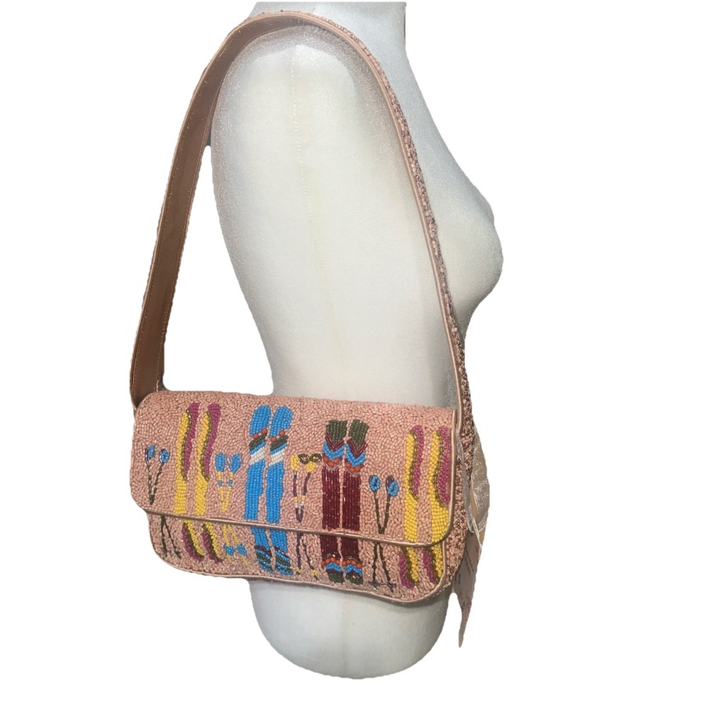 Unbranded Handcrafted in India Ski Beaded Bag Blush Pink